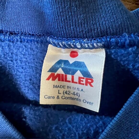 VTG 80s Miller Sanibel Island Crewneck Sweatshirt Adult L Blue Sailing Ocean USA - Picture 4 of 9